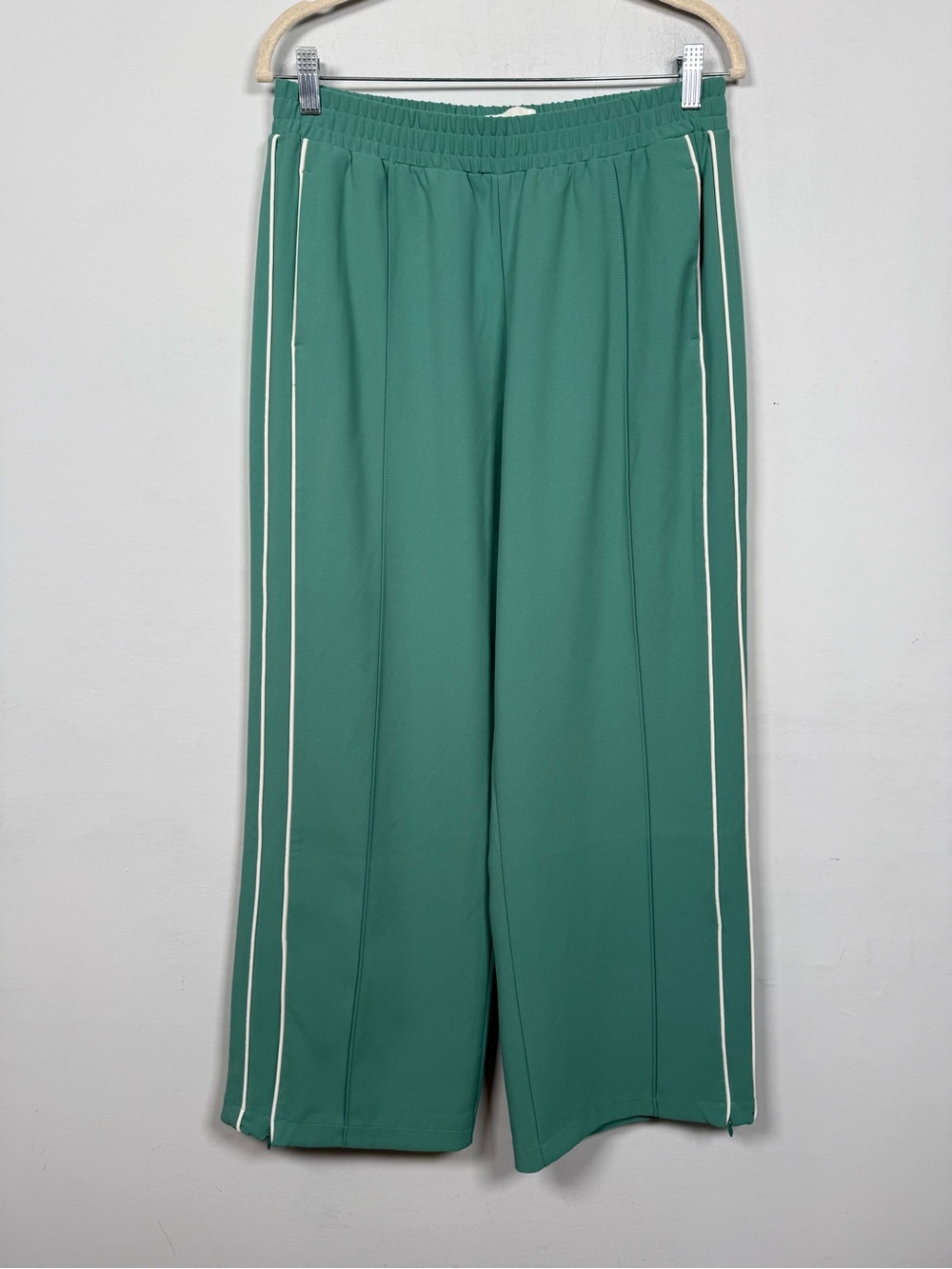 Abercrombie & Fitch Green Track Pants with White Piping, Size S, Great Condition
